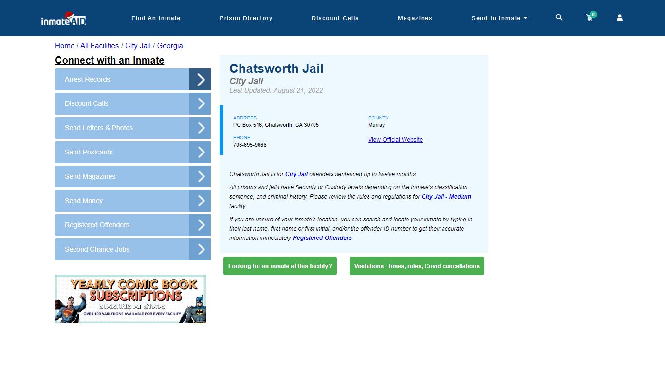 Chatsworth Jail | Inmate Locator