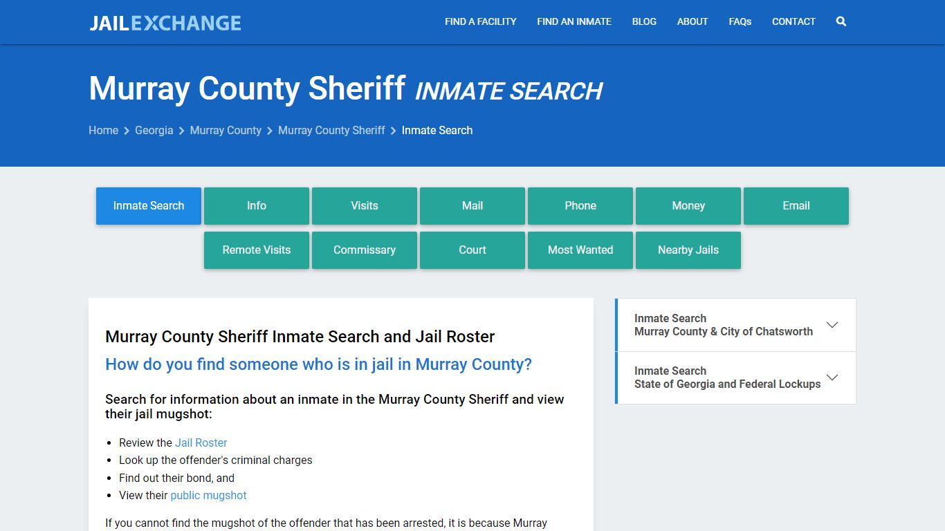 Murray County Sheriff Inmate Search - Jail Exchange