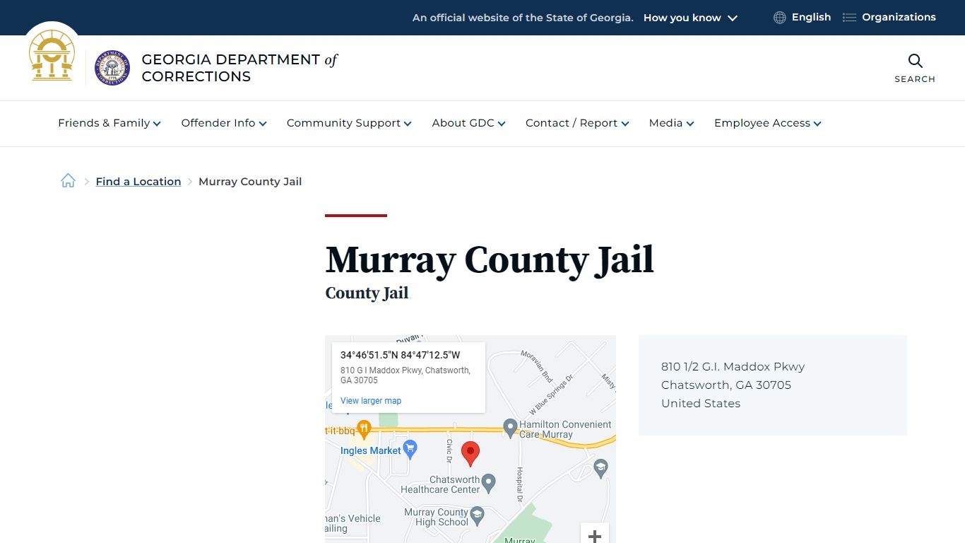 Murray County Jail | Georgia Department of Corrections